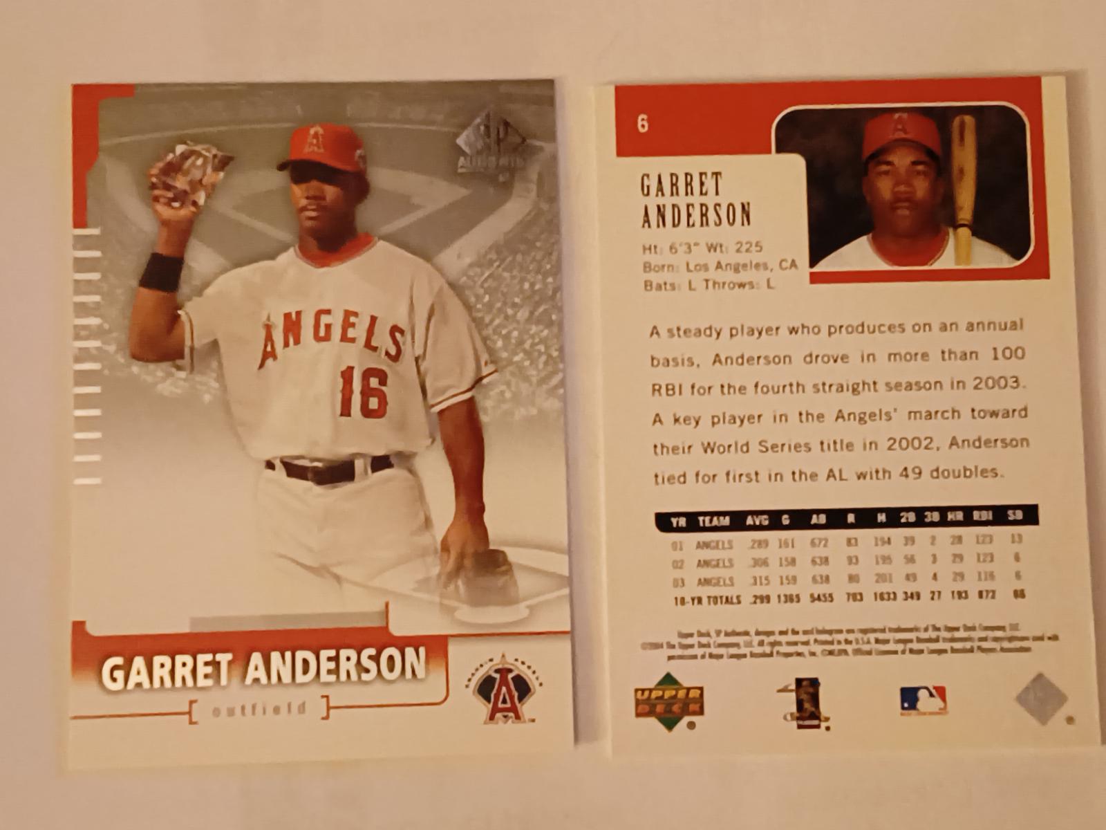 Garret Anderson #6 2004 Sp Authentic Baseball