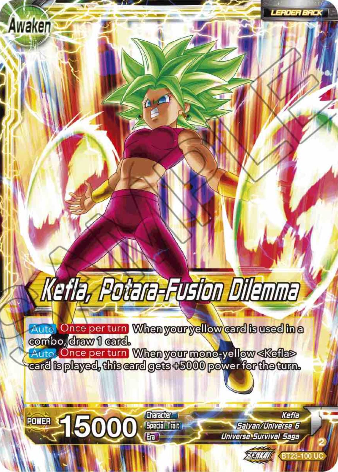 Kale & Caulifla // Kefla, Potara-Fusion Dilemma BT23-100 Dragon Ball Super Perfect Combination