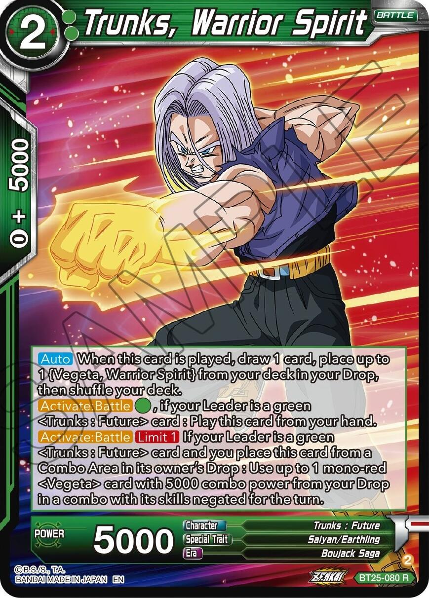Trunks, Warrior Spirit BT25-080 Dragon Ball Super Legend of the Dragon Balls