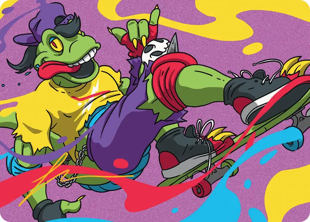 Tap to enlarge Mondo Gecko Art Card – Gold-Stamped Signature, Magic Teenage Mutant Ninja Turtles Art Series