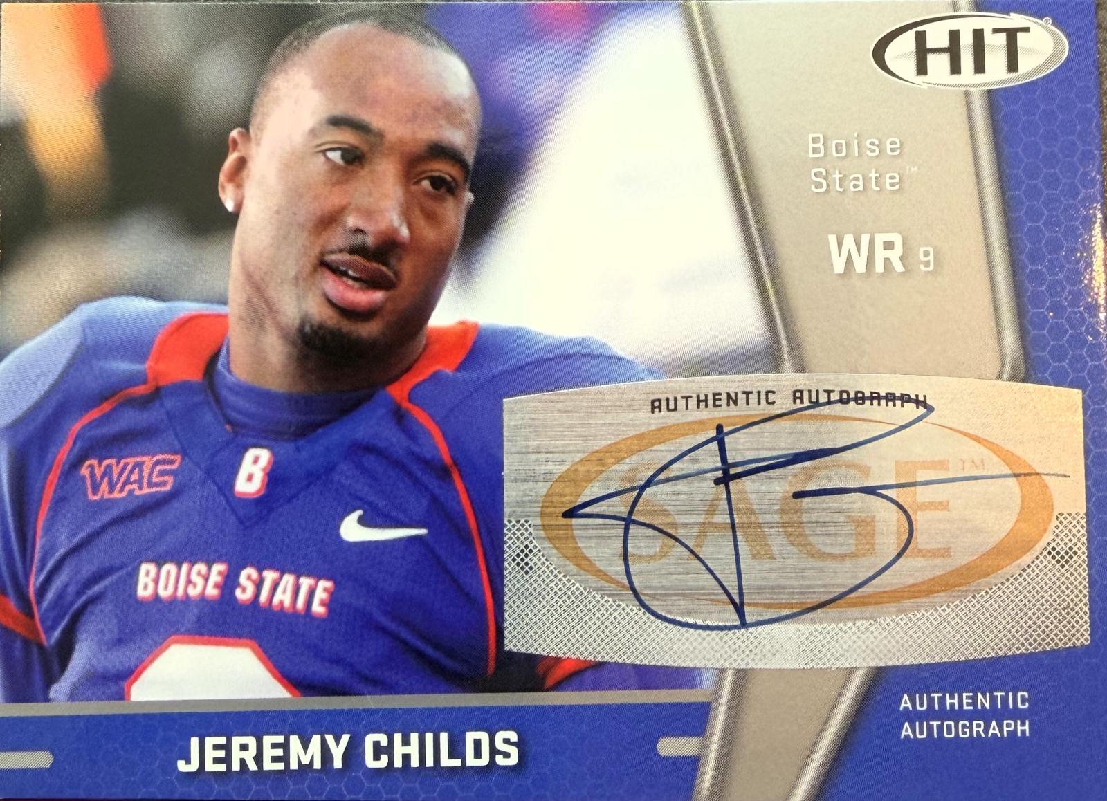 Jeremy Childs #A49 2009 Sage Hit Autographs Football