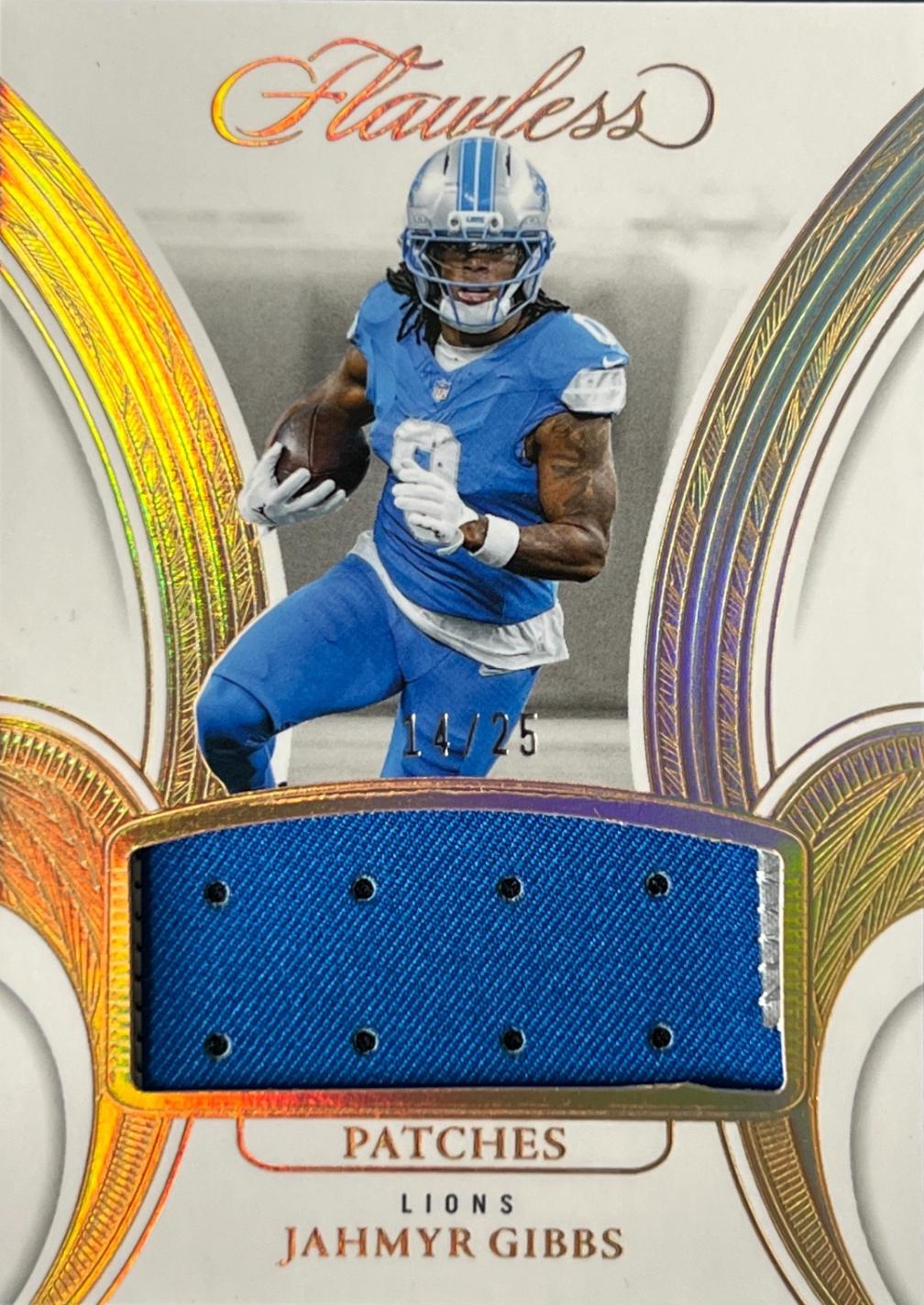 Jahmyr Gibbs #9 2025 Panini Flawless Patch Football