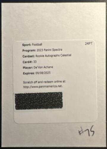 De'Von Achane #33 Football Cards 2023 Panini Spectra Rookie Autograph Celestial