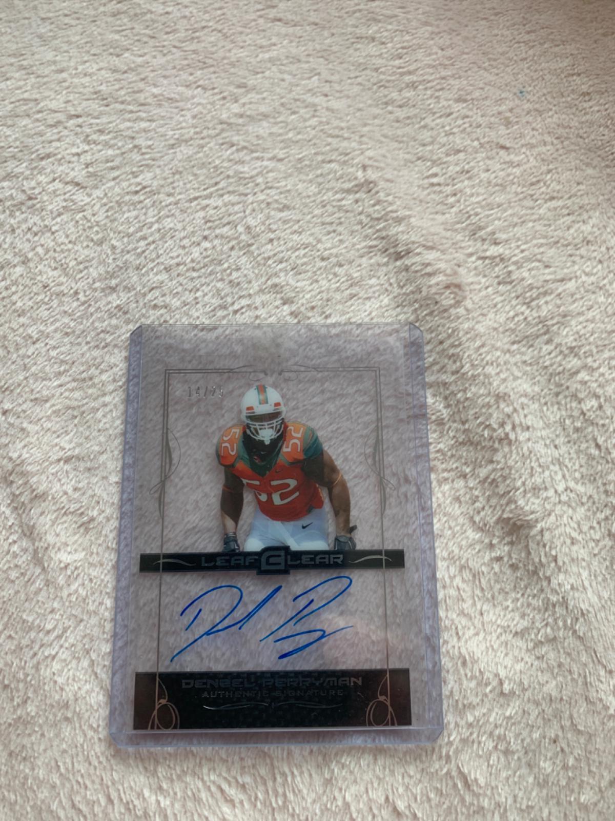 Denzel Perryman #BA-DP Football Cards 2015 Leaf Clear Autograph