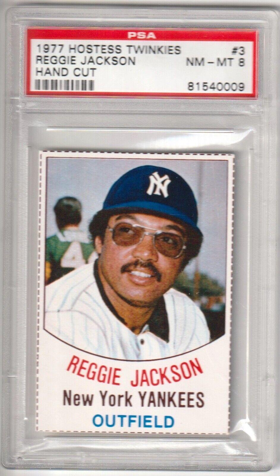Reggie Jackson #3 Baseball Cards 1977 Hostess Twinkies Hand Cut