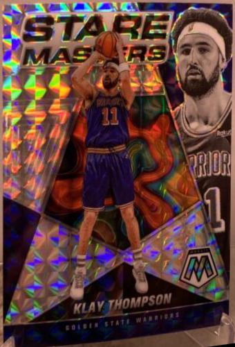 Klay Thompson #7 Basketball Cards 2021 Panini Mosaic Stare Masters