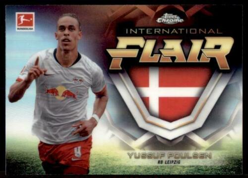 Yussuf Poulsen #IF-4 Soccer Cards 2019 Topps Chrome Bundesliga International Flair