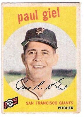 Paul Giel #9 Baseball Cards 1959 Venezuela Topps