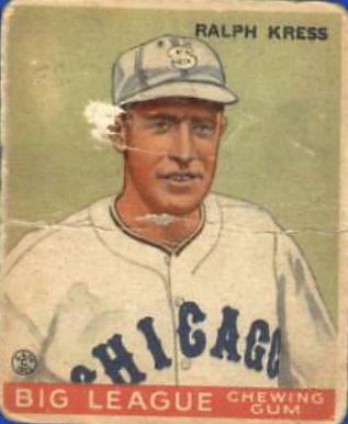 Ralph Kress #33 Baseball Cards 1933 Goudey