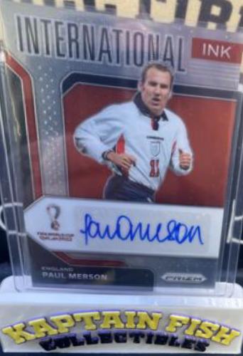 Paul Merson Soccer Cards 2022 Panini Prizm World Cup International Ink Autograph