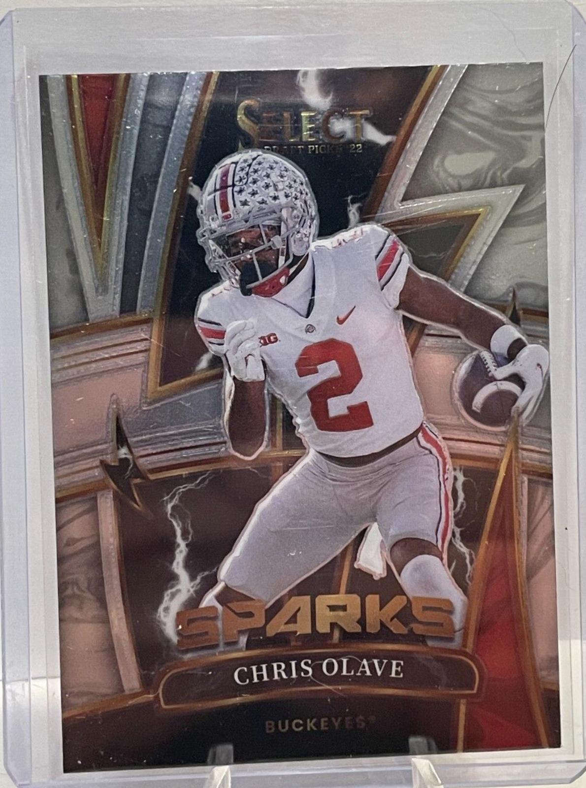Chris Olave #SPCO Football Cards 2022 Panini Select Draft Picks Sparks