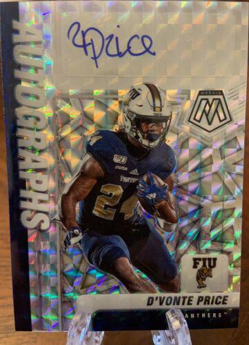 D'Vonte Price #A-DVP Football Cards 2022 Panini Mosaic Draft Picks Autographs