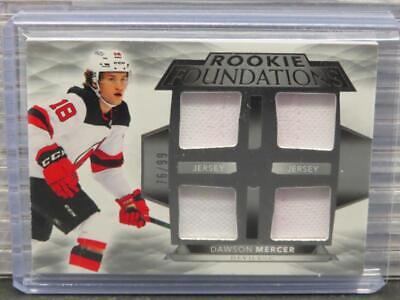 Dawson Mercer #F-DM Hockey Cards 2021 Upper Deck The Cup Foundations Quad Jersey