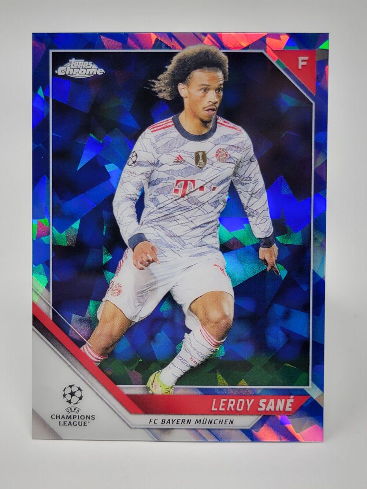 Leroy Sane #3 Soccer Cards 2021 Topps Chrome Sapphire UEFA Champions League