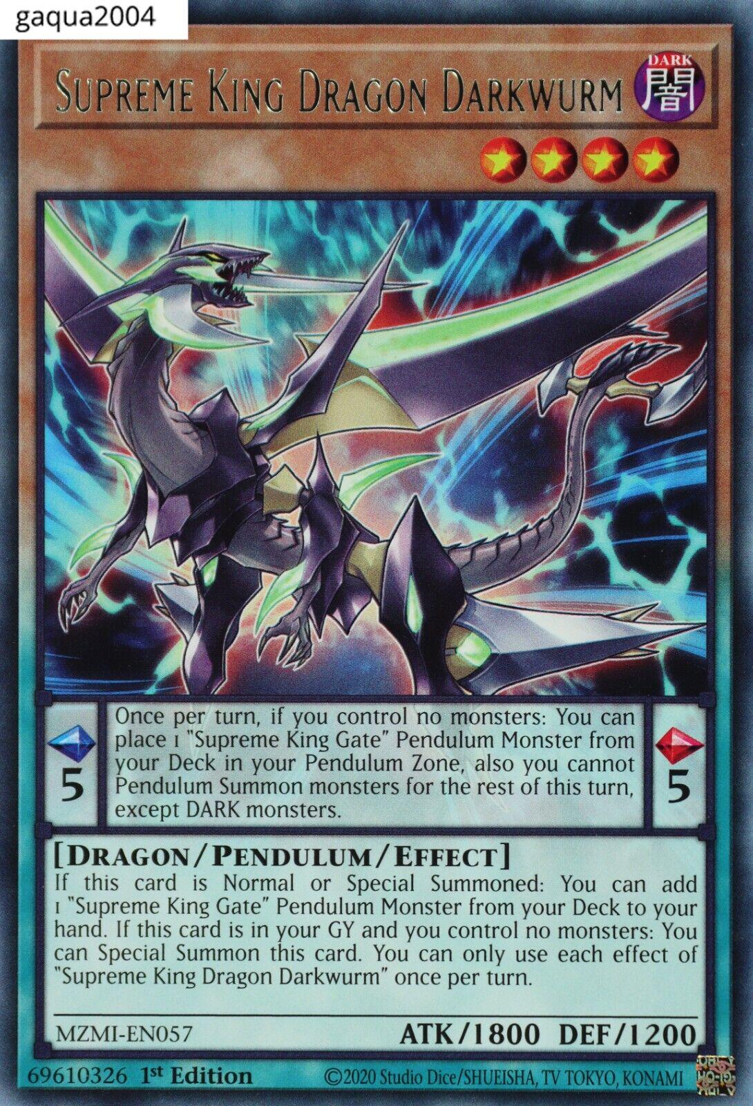 Supreme King Dragon Darkwurm MZMI-EN057 YuGiOh Maze of Millennia