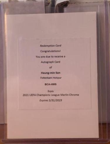 Heung Min Son #A-HS Soccer Cards 2021 Topps Merlin Chrome UEFA Autographs
