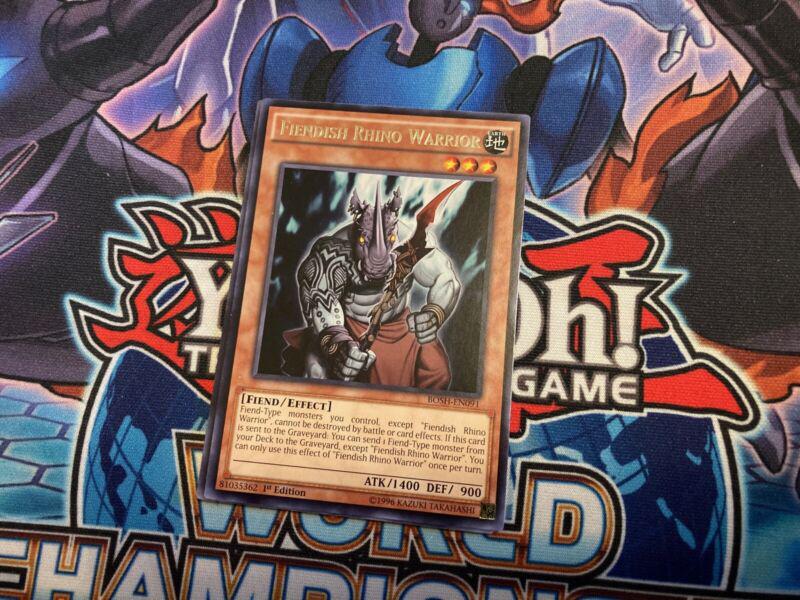 Fiendish Rhino Warrior BOSH-EN091 YuGiOh Breakers of Shadow