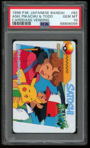 Ash, Pikachu & Todd #82 Pokemon Japanese 1998 Carddass