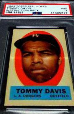Tommy Davis Baseball Cards 1963 Topps Peel Offs