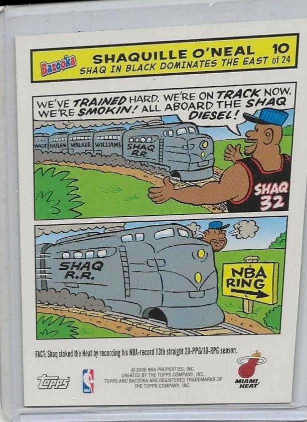 Shaquille O'Neal #10 Basketball Cards 2005 Topps Bazooka Comics