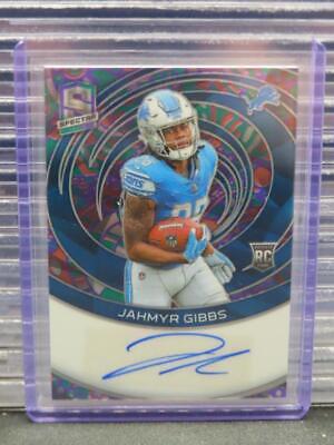 Jahmyr Gibbs #30 Football Cards 2023 Panini Spectra Rookie Autograph Psychedelic