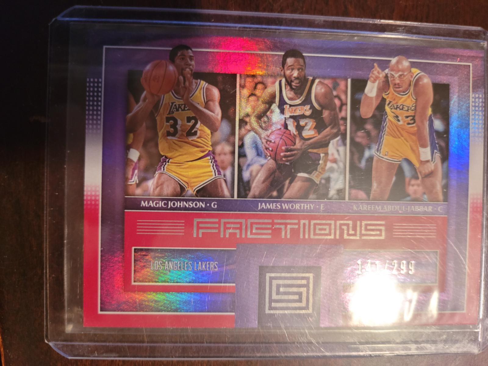 Magic johnson, James worthy, kareem abdul-jabbar #25 Basketball Cards 2018 Panini Status Factions