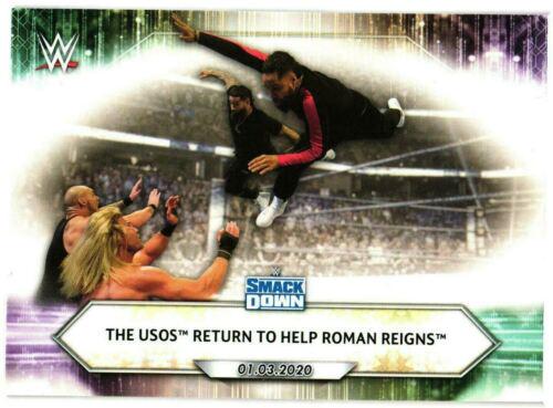 The Usos Return to Help Roman Reigns #3 Wrestling Cards 2021 Topps WWE