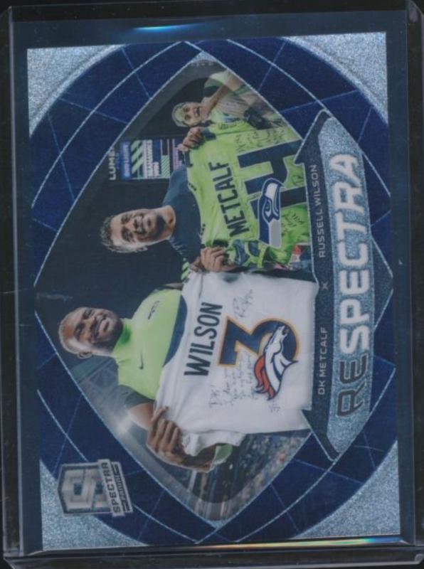 DK Metcalf / Russell Wilson #15 Football Cards 2023 Panini Spectra Respectra