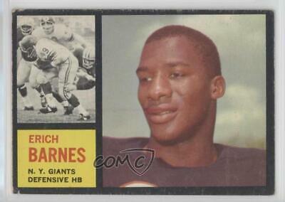 Erich Barnes #111 Football Cards 1962 Topps