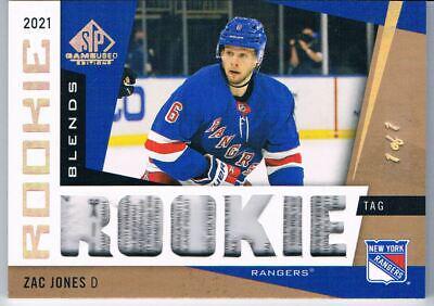 Zac Jones #RB-ZJ Hockey Cards 2021 SP Game Used Rookie Blends