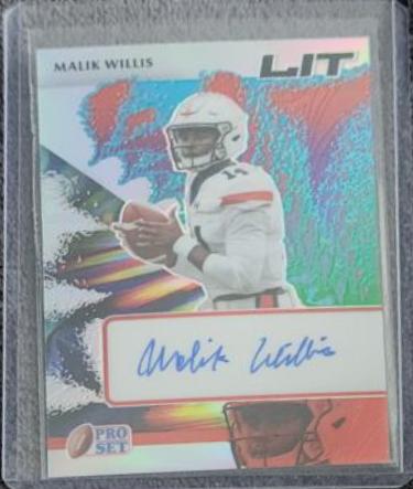 Malik Willis #L-MW1 Football Cards 2022 Pro Set Metal Lit Autographs