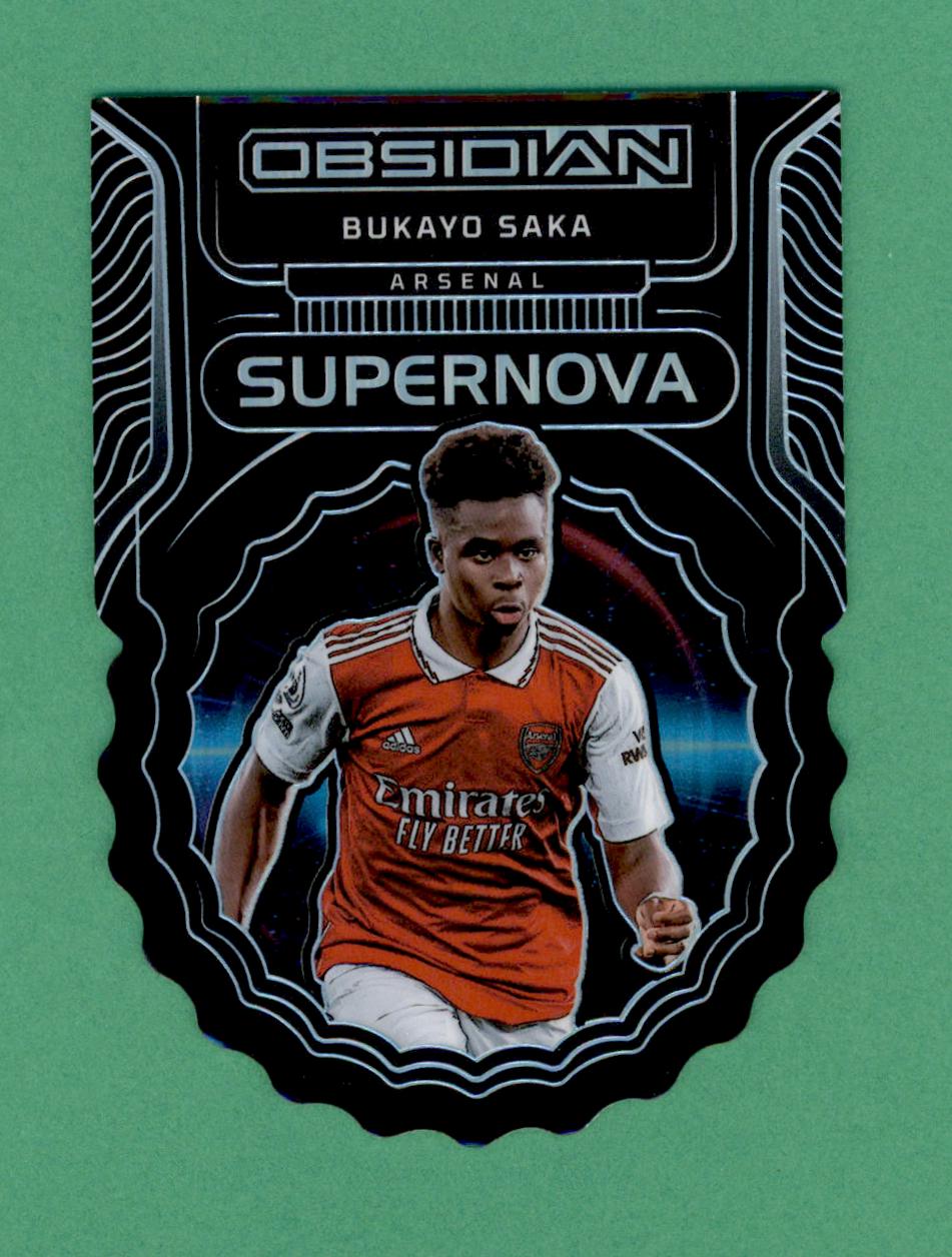 Bukayo Saka #2 Soccer Cards 2022 Panini Obsidian Supernova