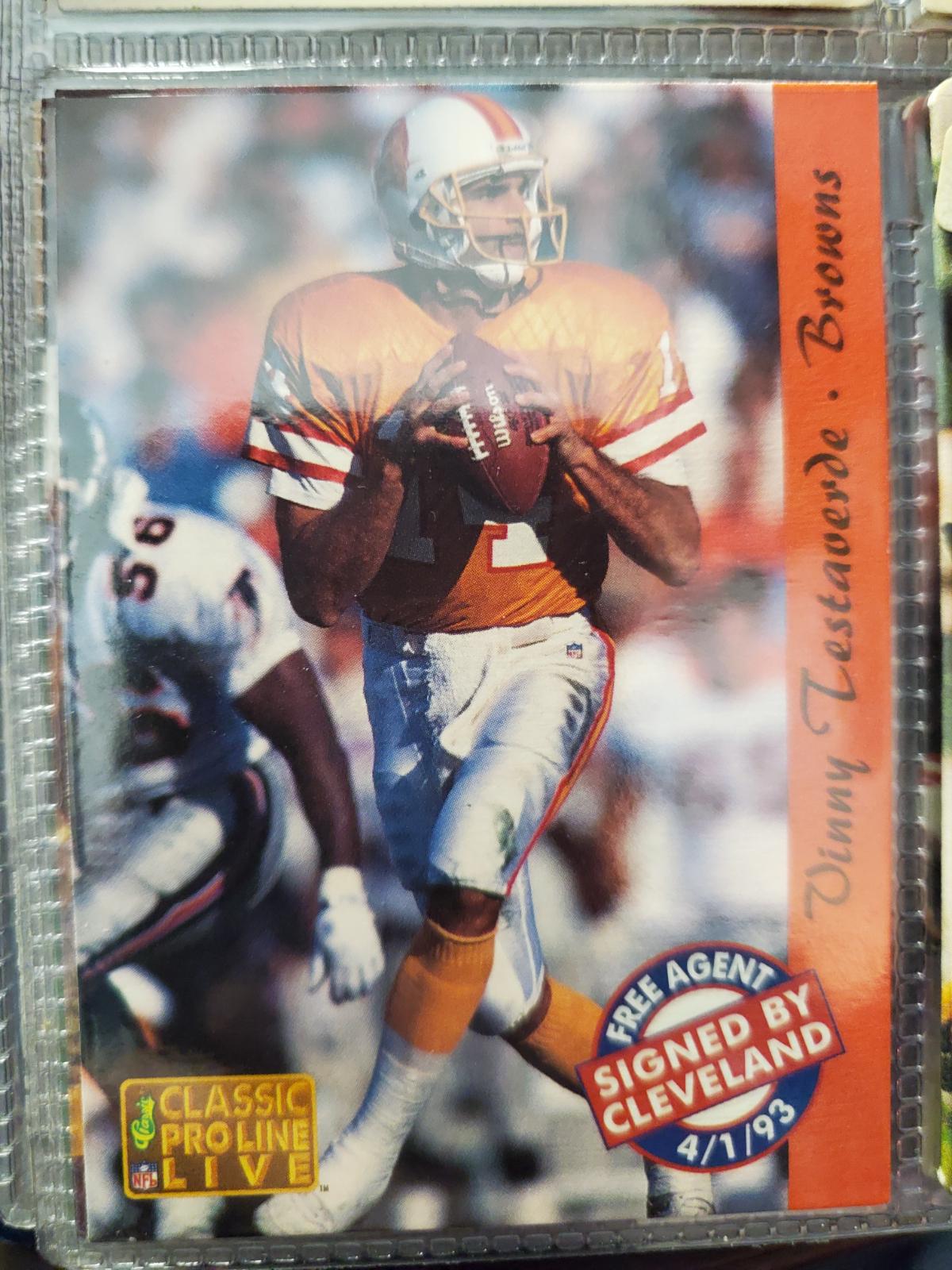 Vinny Testaverde #46 Football Cards 1993 Pro Line Live