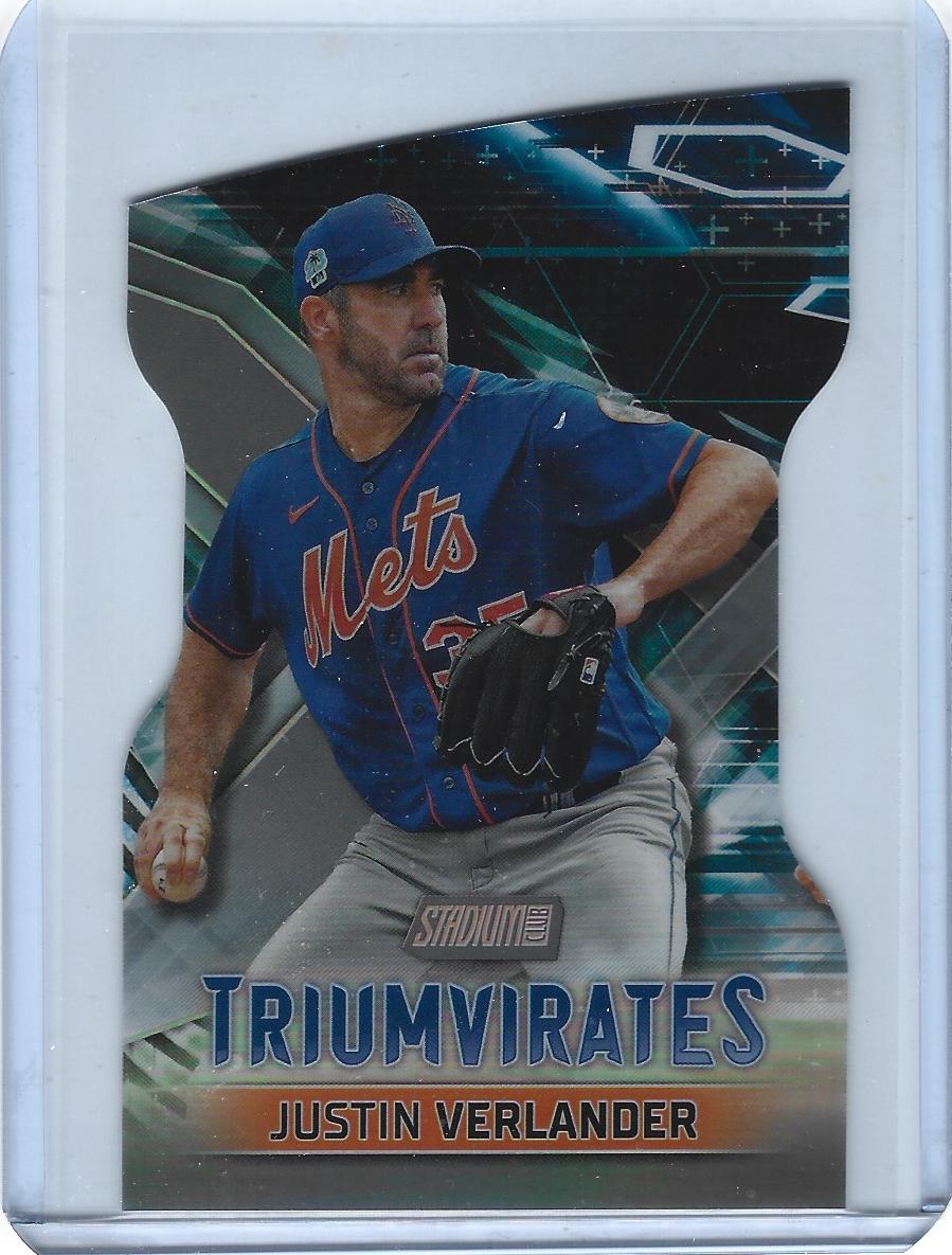Justin Verlander #T-10 Baseball Cards 2023 Stadium Club Triumvirates