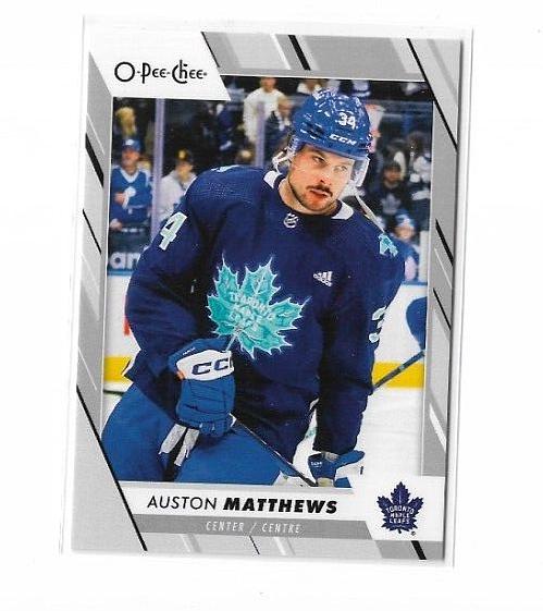 Auston Matthews #101 Hockey Cards 2023 O-Pee-Chee Pregame Warm-Up Jersey Photo