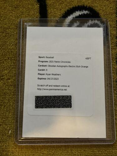 Ryan Weathers #O-RW Baseball Cards 2021 Panini Chronicles Obsidian Autographs