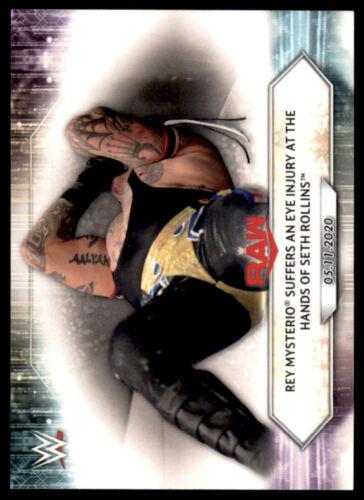 Rey Mysterio Suffers an Eye Injury at the Hands of Seth Rollins #71 Wrestling Cards 2021 Topps WWE