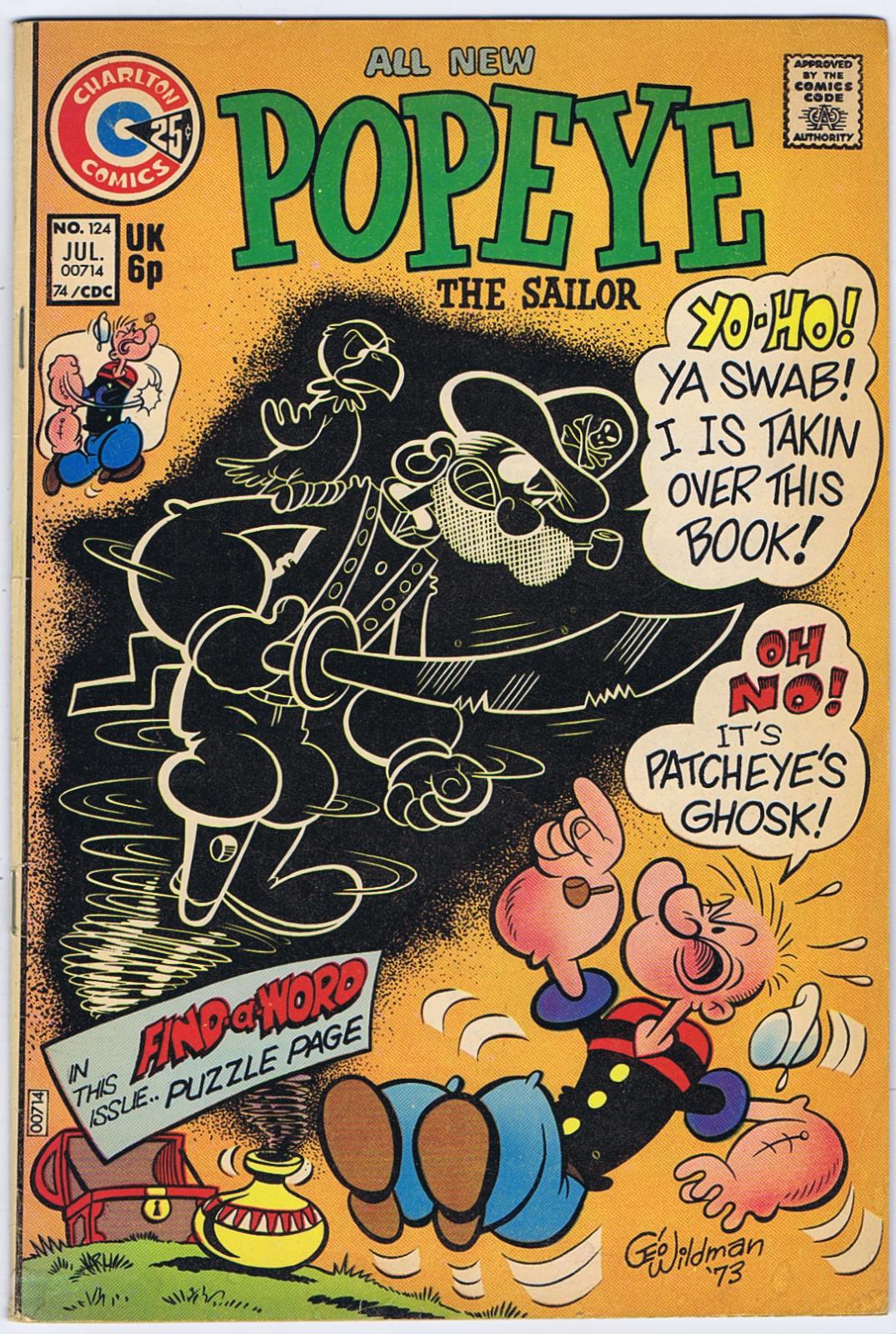 Popeye #124 (1974) Comic Books Popeye
