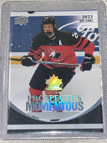 Calum Ritchie #PM-1 Hockey Cards 2023 Upper Deck Team Canada Juniors Prospectus Momentous