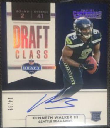 Kenneth Walker III #DCA-KWA Football Cards 2022 Panini Contenders Draft Class Autographs RPS