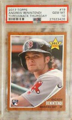 Andrew Benintendi #19 Baseball Cards 2017 Topps Throwback Thursday