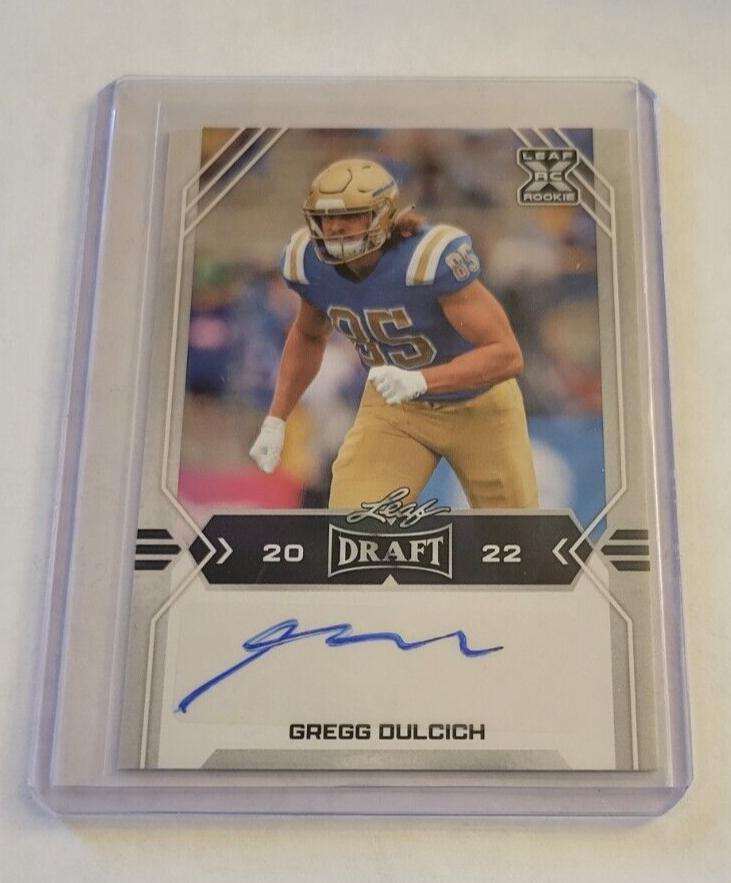 Gregg Dulcich #BA-GD2 2022 Leaf Draft Autographs Football