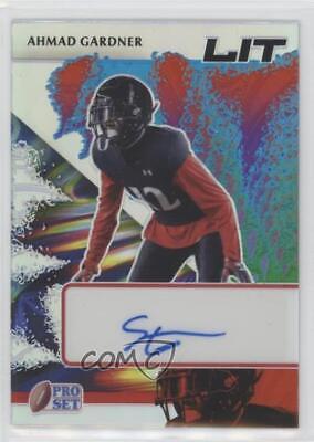 Ahmad Gardner #L-AG1 Football Cards 2022 Pro Set Metal Lit Autographs