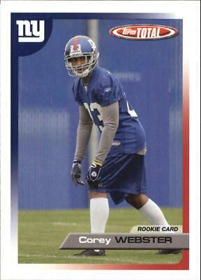 Corey Webster #461 Football Cards 2005 Topps Total