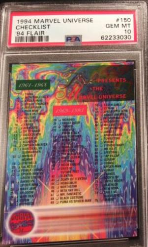 Checklist #150 Marvel 1994 Flair
