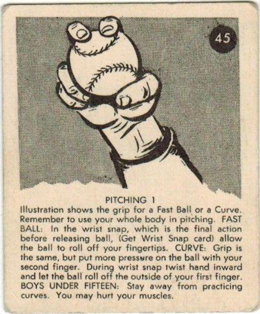 Pitching 1 #45 Baseball Cards 1952 Parkhurst Frostade