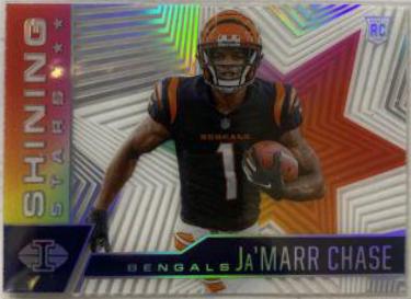 Ja'Marr Chase [Sapphire] #SS-17 Football Cards 2021 Panini Illusions Shining Stars