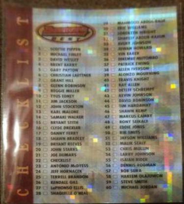Checklist Atomic Refractor #22 Basketball Cards 1997 Bowman's Best