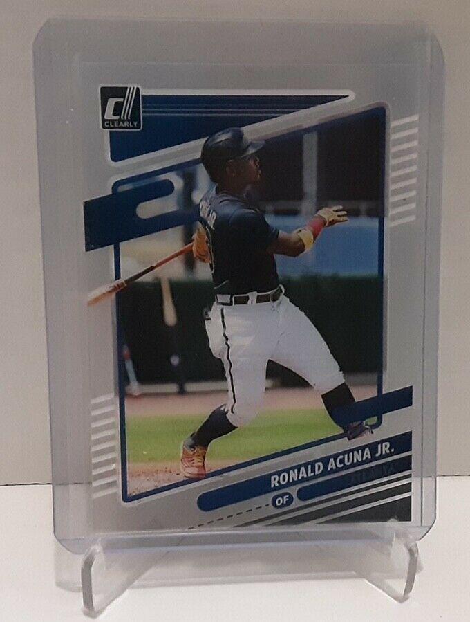 Ronald Acuna Jr. #2 Baseball Cards 2021 Panini Chronicles Clearly Donruss