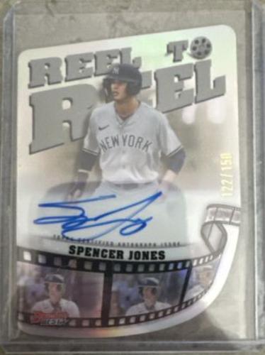 Spencer Jones #RTR-SJ Baseball Cards 2023 Bowman's Best Reel to Die Cut Autographs